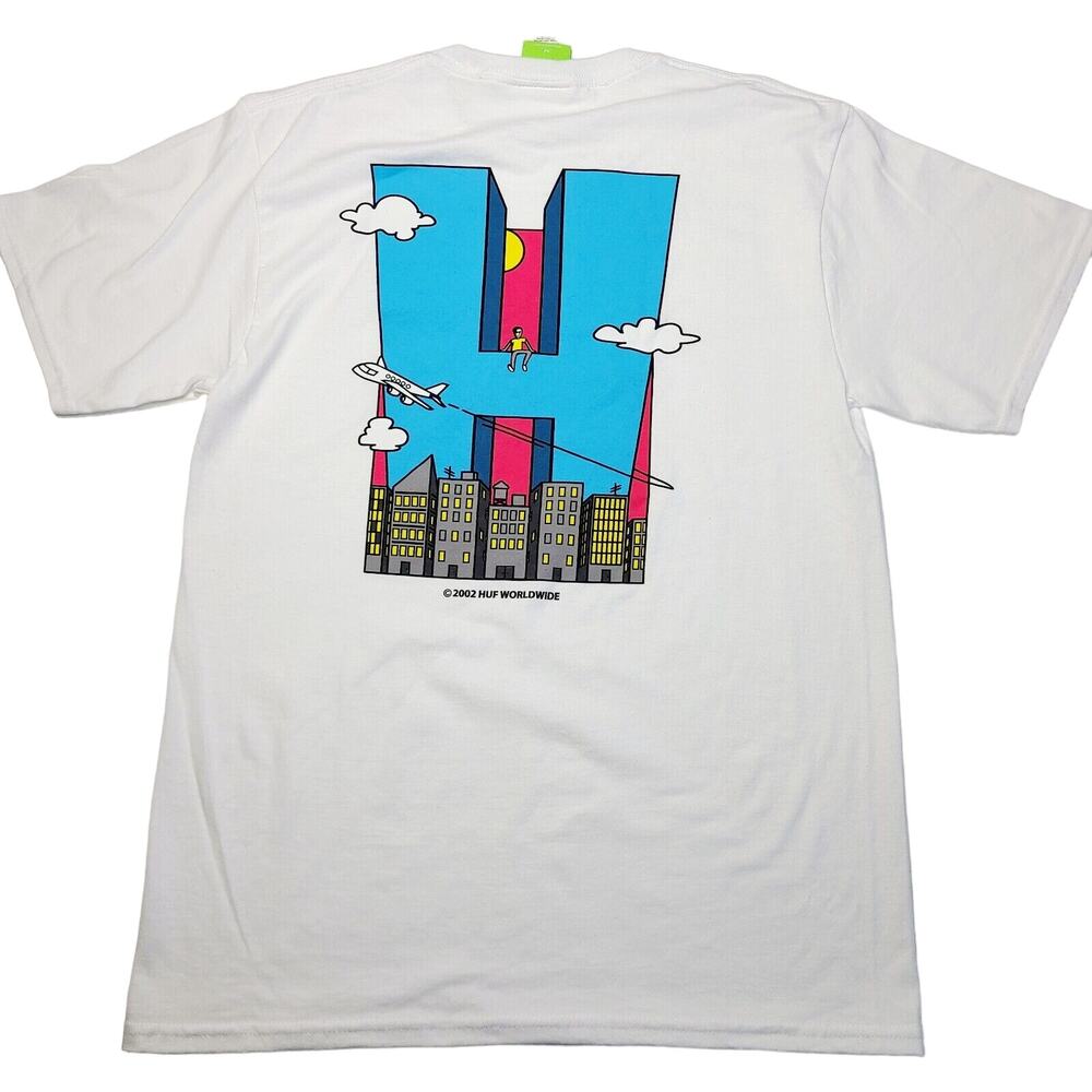 Vintage HUF Worldwide 2002 Big H Graphic Men’s Medium Short Sleeve White Shirt